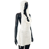 SUPER WHOLESALE | Tassel Hoddie Open-back Dress