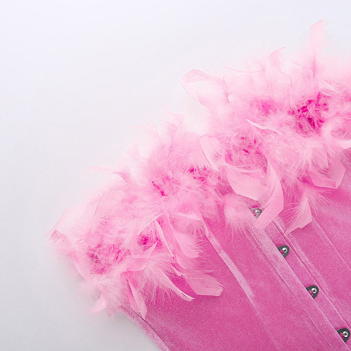 SUPER WHOLESALE | Feather Hem Bandeau Mini Dress