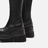 SUPER WHOLESALE | Knee High Platform Boots in Black
