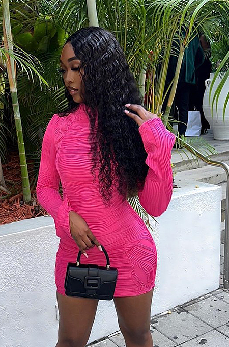 SUPER WHOLESALE | Wave Texture Mini Dress