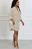 SUPER WHOLESALE | Sequins Shirt Dress