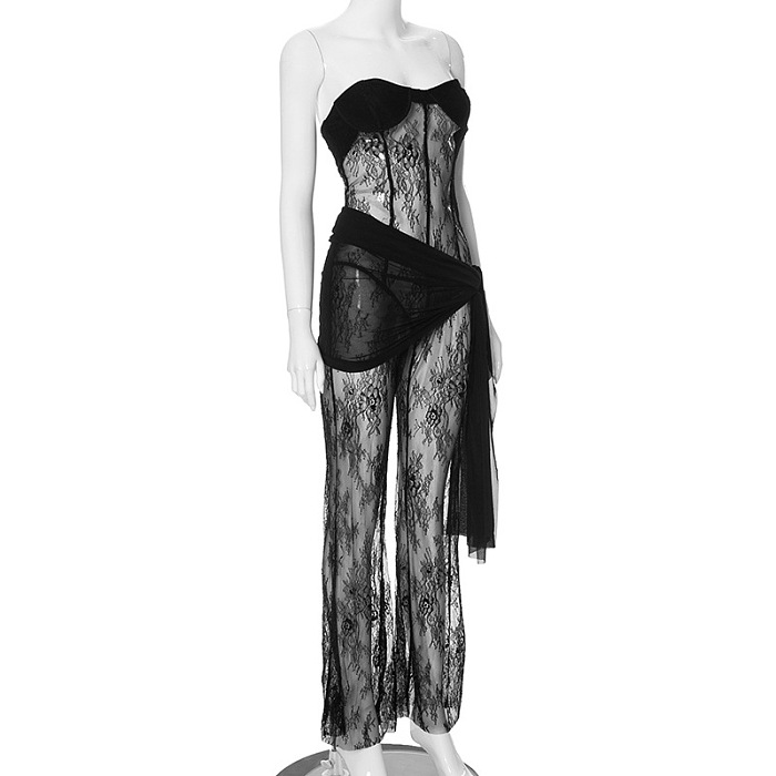 SUPER WHOLESALE | Lace See-through Pants Set