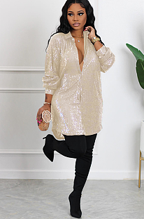 SUPER WHOLESALE | Sequins Shirt Dress