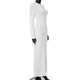 SUPER WHOLESALE | Wave Texture Fabric Long Dress