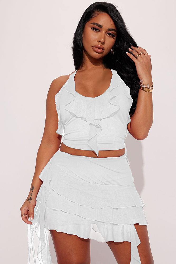 SUPER WHOLESALE | Layered Wave Skirt Set