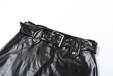 SUPER WHOLESALE |Pu Material Skirt Set in Black