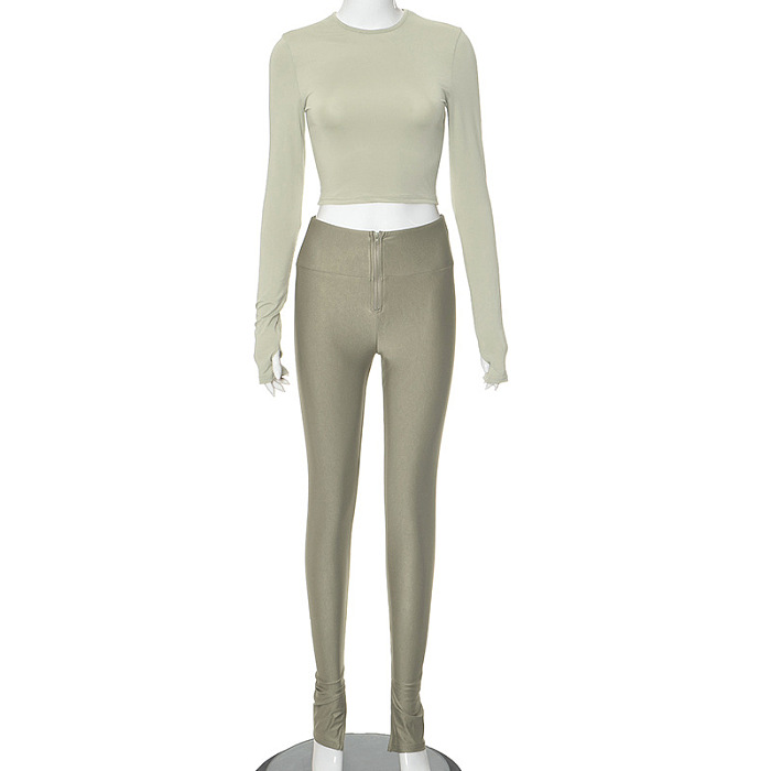 SUPER WHOLESALE | Bodycon Top with Tights in Cyan