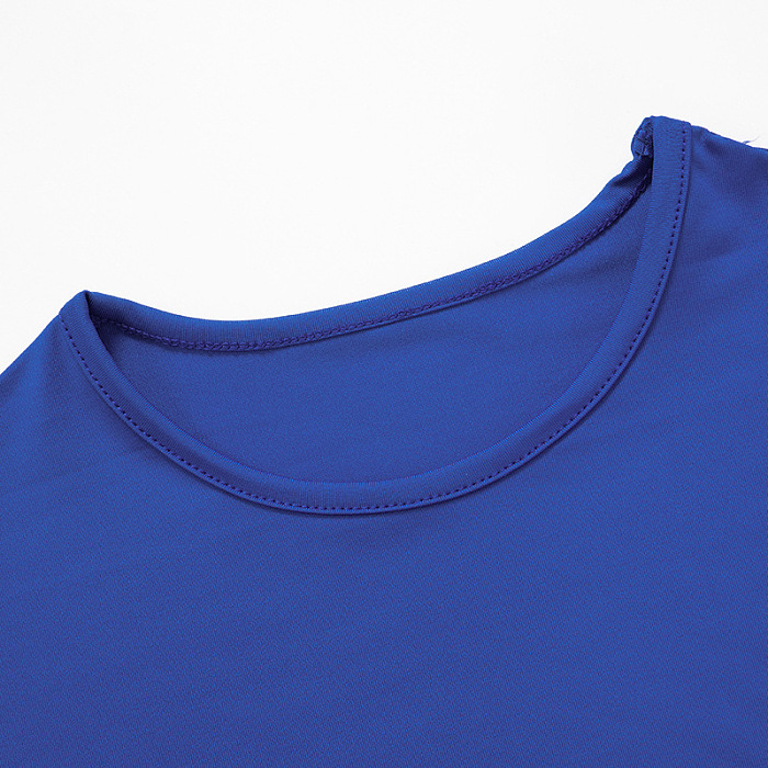 SUPER WHOLESALE | Bodycon Top with Tights in Solid Blue