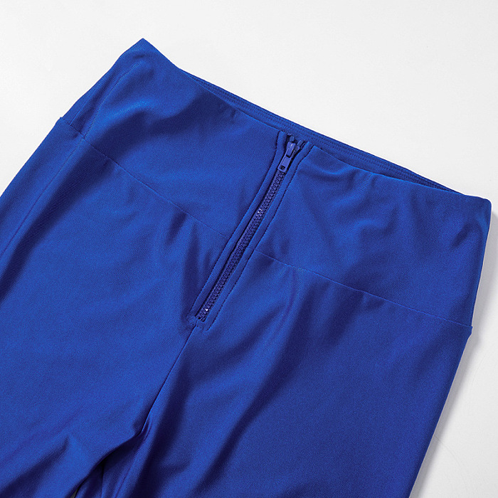 SUPER WHOLESALE | Bodycon Top with Tights in Solid Blue