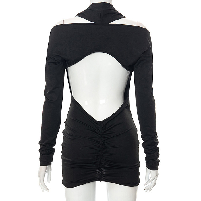 SUPER WHOLESALE | Halter Open Back Mini Dress
