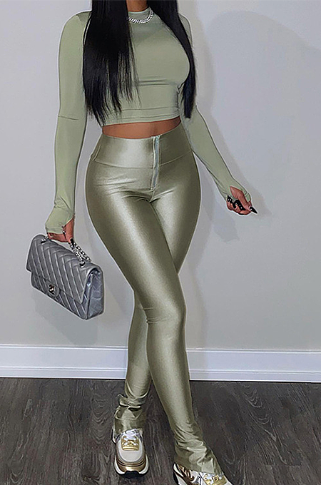 SUPER WHOLESALE | Bodycon Top with Tights in Cyan