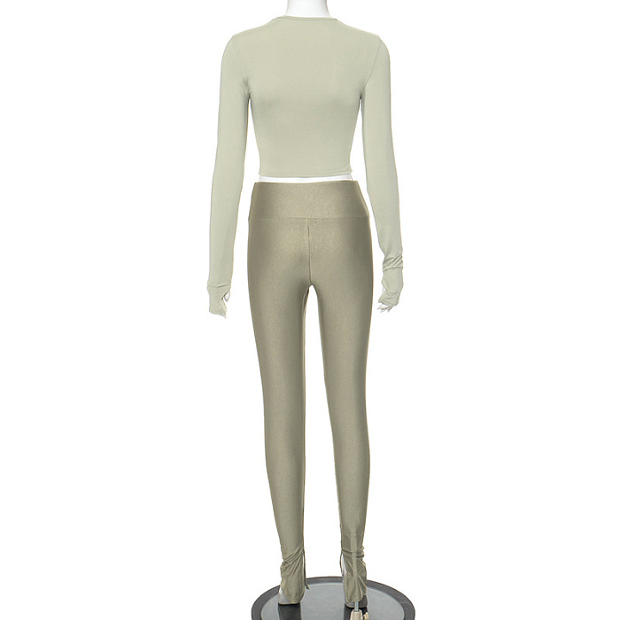 SUPER WHOLESALE | Bodycon Top with Tights in Cyan