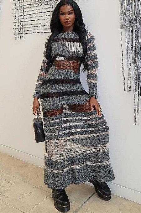 SUPER WHOLESALE | Knitted See-through Dress
