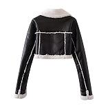 SUPER WHOLESALE | Patchwork Woolen Layered Jacket Top