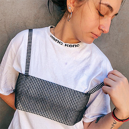 SUPER WHOLESALE | Fake Diamonds Mounted Bandeau Top