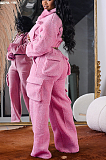 SUPER WHOLESALE | Chenille Big Pockets Pants Set in Pink