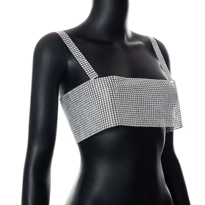SUPER WHOLESALE | Fake Diamonds Mounted Bandeau Top