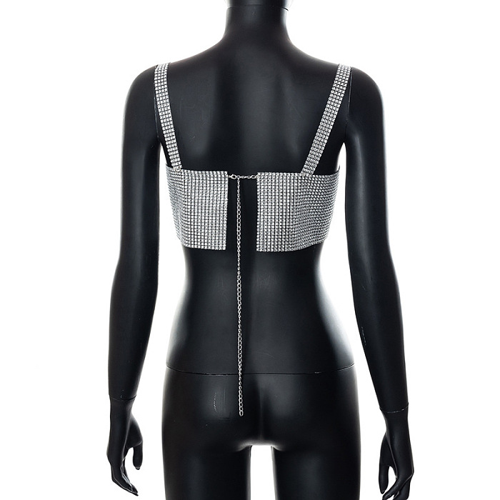 SUPER WHOLESALE | Fake Diamonds Mounted Bandeau Top