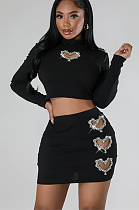 SUPER WHOLESALE | Pit Material Heart Cut-out Set in Black