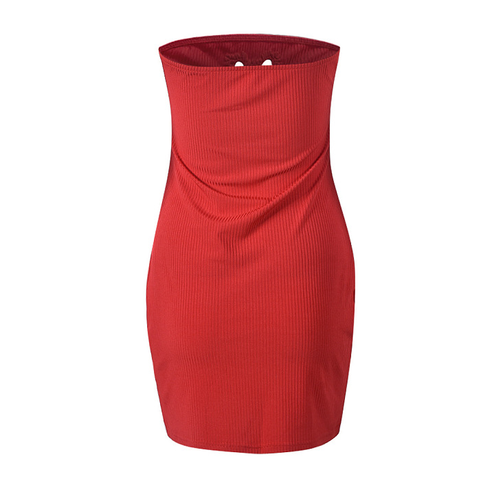 SUPER WHOLESALE | Pit Material Heart Cut-out Offer Shoulder Dress in Red