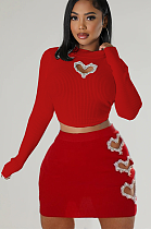 SUPER WHOLESALE | Pit Material Heart Cut-out Set in Red