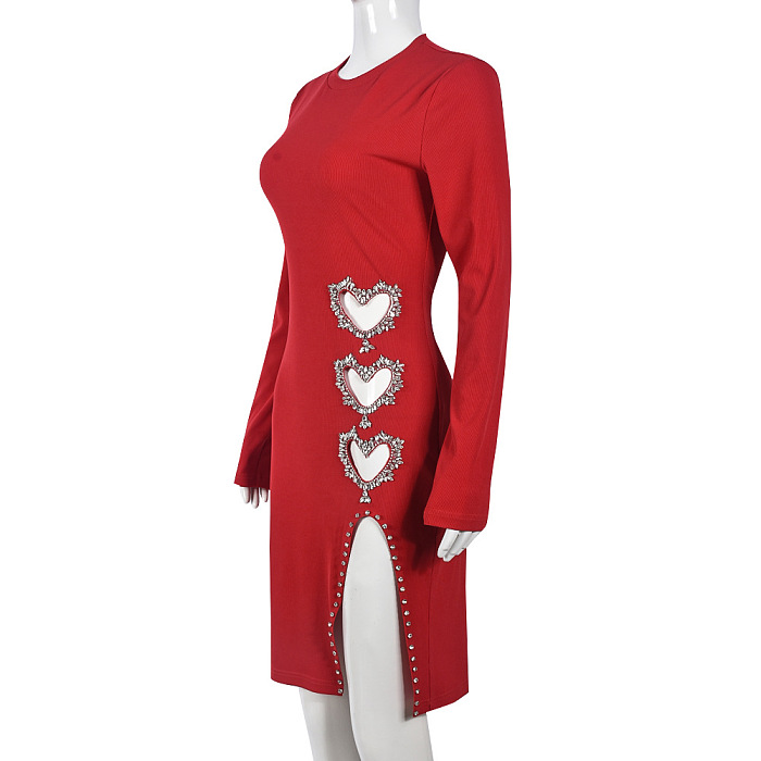 SUPER WHOLESALE | Pit Material Heart Cut-out Dress