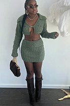 SUPER WHOLESALE | Knitted Skirt Set with Chain Decor