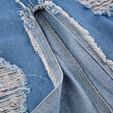 SUPER WHOLESALE | Distress Front Split Skirt