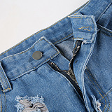 SUPER WHOLESALE | Distress Front Split Skirt