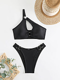 SUPER WHOLESALE |  Ring Decor Swimwear 2 Pieces in Black