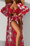 SUPER WHOLESALE |  Two-tones Leaves Printed Swimwear in 3 Pieces