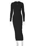 SUPER WHOLESALE |  Half Zip Up Hoodie Long Dress in Black