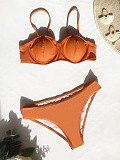 SUPER WHOLESALE |  Drawstring Swimwear 3 Pieces in Brown