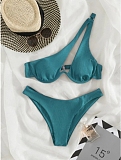 SUPER WHOLESALE | Pit Material Pactchwork Not Symmetrical Cropping Swimwear