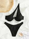 SUPER WHOLESALE | Pit Material Pactchwork Not Symmetrical Cropping Swimwear