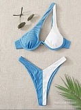 SUPER WHOLESALE | Pit Material Pactchwork Not Symmetrical Cropping Swimwear