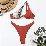 SUPER WHOLESALE | Pit Material Pactchwork Not Symmetrical Cropping Swimwear
