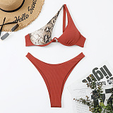 SUPER WHOLESALE | Pit Material Pactchwork Not Symmetrical Cropping Swimwear