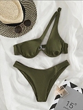 SUPER WHOLESALE | Pit Material Pactchwork Not Symmetrical Cropping Swimwear