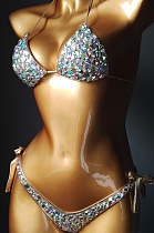 SUPER WHOLESALE | Bling Bling Rhinestone Beaded Halter Bikini