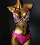SUPER WHOLESALE | Bling Bling Rhinestone Beaded Halter Bikini