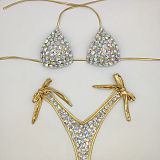 SUPER WHOLESALE | Bling Bling Rhinestone Beaded Halter Bikini