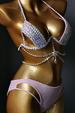SUPER WHOLESALE | Bling Bling Rhinestone Beaded Halter Bikini