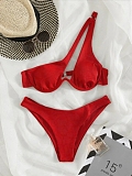 SUPER WHOLESALE | Pit Material Pactchwork Not Symmetrical Cropping Swimwear