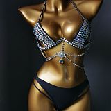 SUPER WHOLESALE | Bling Bling Rhinestone Beaded Halter Bikini