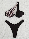 SUPER WHOLESALE | Pit Material Pactchwork Not Symmetrical Cropping Swimwear