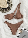 SUPER WHOLESALE | Pit Material Pactchwork Not Symmetrical Cropping Swimwear