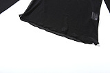 SUPER WHOLESALE | See-through Printed Long Sleeve Top