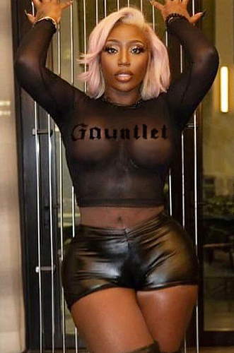 SUPER WHOLESALE | See-through Printed Long Sleeve Top