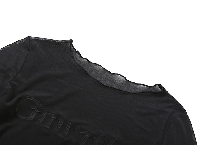 SUPER WHOLESALE | See-through Printed Long Sleeve Top